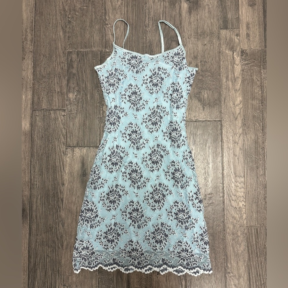 Vintage lace baby blue dress